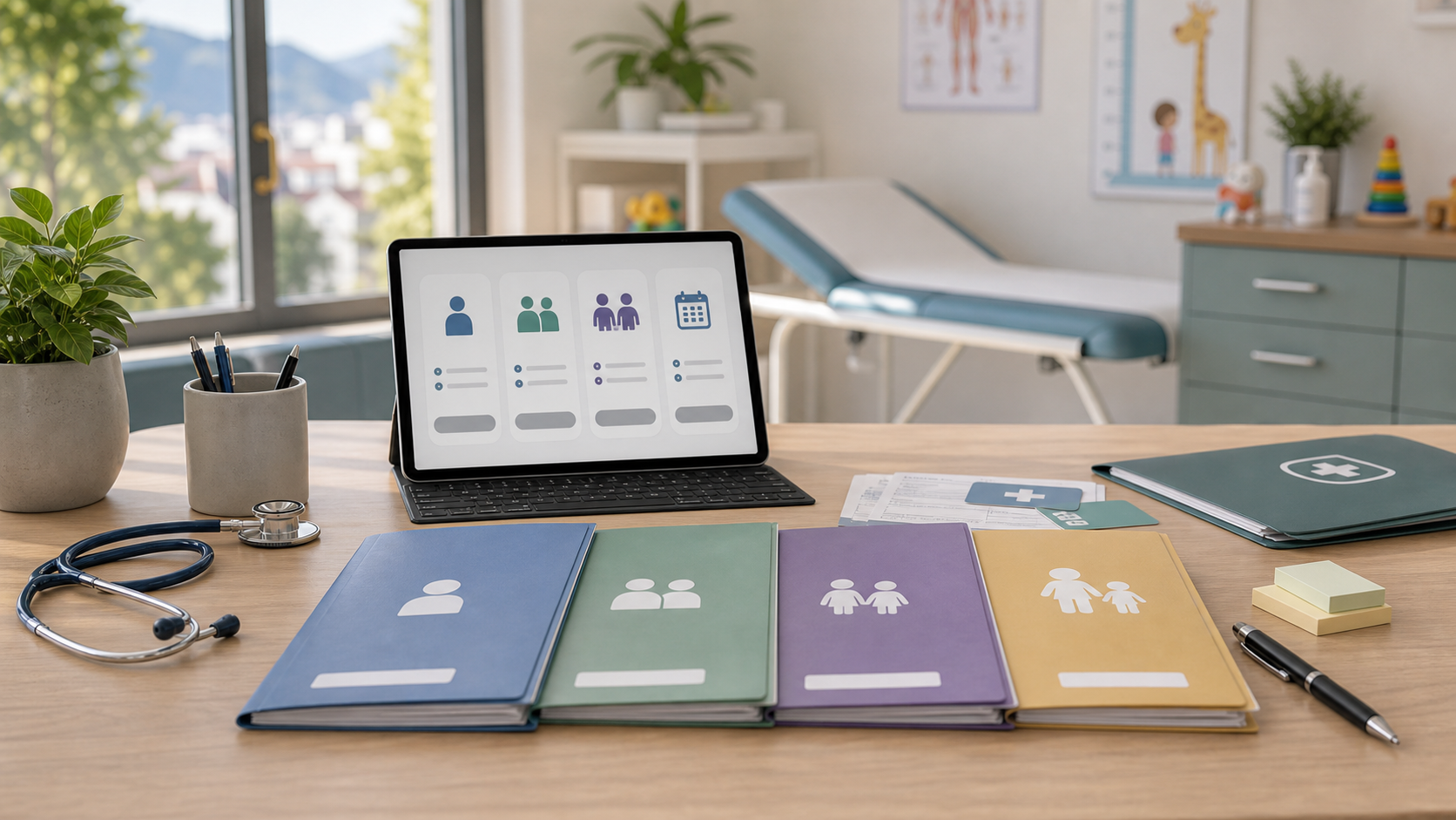 Médecin de famille LAMal pour une famille - photo éditoriale suisse dédiée sans texte